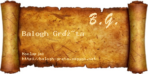 Balogh Gréta névjegykártya
